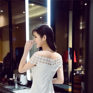 Váy đầm giá sỉ - Đầm váy giá sỉ - Giá bán buôn - Đầm ôm body đuôi cá trễ vai công sở giá buôn giá rẻ mới nhất dạo phố dự tiệc