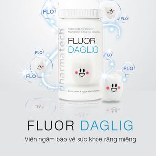 Viên ngậm chống sâu răng Fluor Daglig hộp 90 viên nén