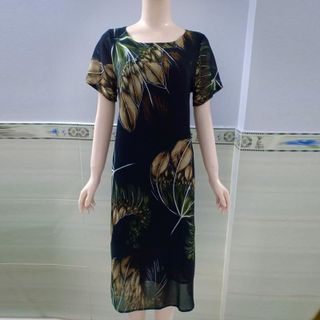 Đầm Oversize In Hình 3D Nhiều Họa Tiết Silk Lụa