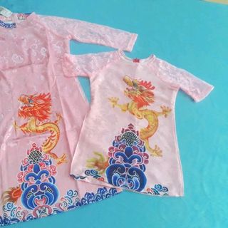 set áo dài mẹ và bé