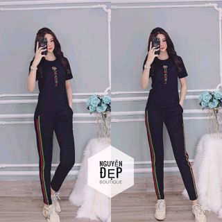 Đồ bộ cotton chạy viền