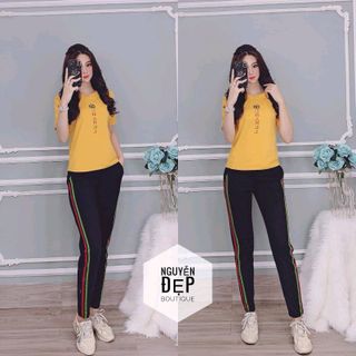 Đồ bộ cotton chạy viền