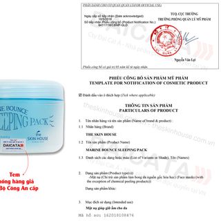 Mặt nạ ngủ từ nước biển sâu giúp phục hồi da The Skin House
