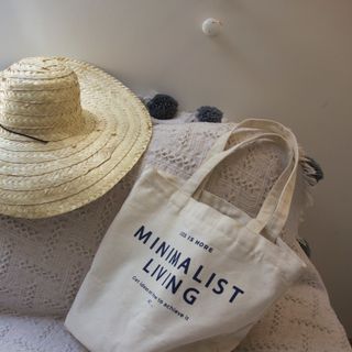 TÚI TOTE TÚI CANVAS - TYPO MINIMALIST LIVING - TÚI BẢO VỆ MÔI TRƯỜNG