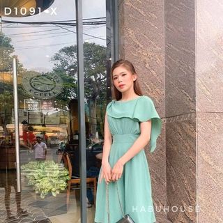 Đầm voan vai bèo