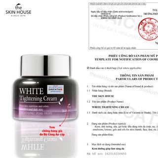 Kem dưỡng giúp se khít lỗ chân lông và làm sáng da The Skin House