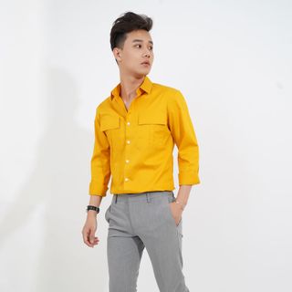Áo sơ mi nam vàng túi hộp CELEB 9M16