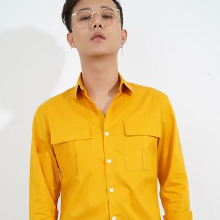 Áo sơ mi nam vàng túi hộp CELEB 9M16