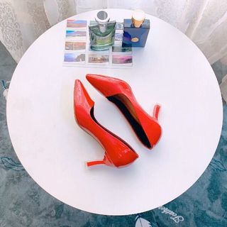Giày gót 7p viền mica da bóng phom chuẩn
