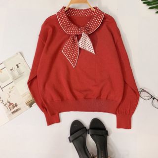 Áo len nơ Chất len kim mịn đẹp phối nơ bi mix màu