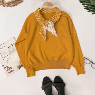 Áo len nơ Chất len kim mịn đẹp phối nơ bi mix màu