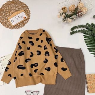 Set áo len hoạ tiết váy