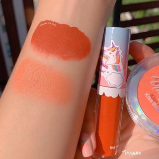 Set Phấn má son kem UNUCORN túi chống nước xinh xinh Made in THÁI LAN