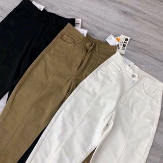 Quần Baggy kaki xếp li ống rộng