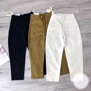 Quần Baggy kaki xếp li ống rộng