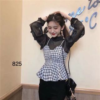Set áo bố sọc kèm áo len