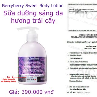 Sữa dưỡng thể sáng da hương trái cây The Skin House