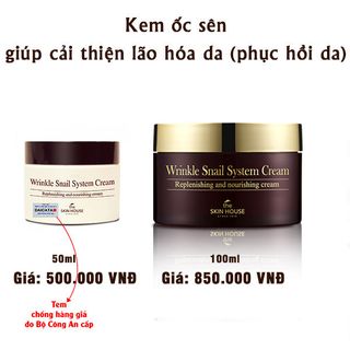 Kem ốc sên giúp cải thiện lão hóa da phục hồi da The Skin House