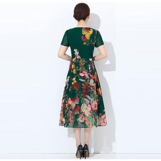 Đầm Hoa In Hình 3D Xòe Xếp Li Cao Cấp
