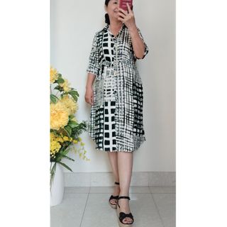 Đầm Sơ mi Dáng Suông Chất Liệu Đũi Ý Đủ size từ 48kg - 85kg