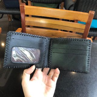 Ví ngang da trơn may chỉ MS NB-1022