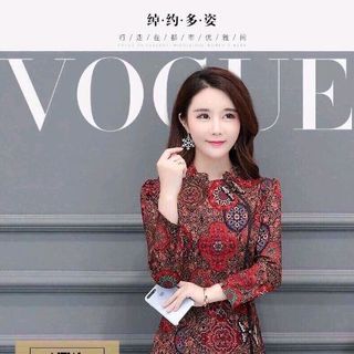 đầm họa tiết thun