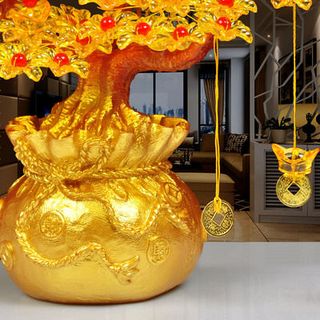 Cây kim tiền phát tài phát lộc đế túi tiền 16 cành phong thủy trang trí ngày tết