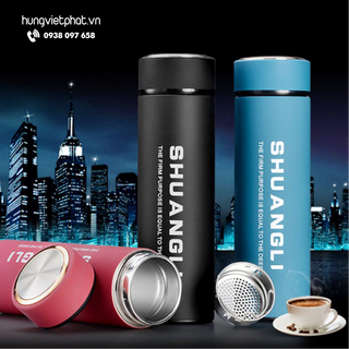 Bình Giữ Nhiệt In Khắc Logo Inox 304 Nhiều Màu