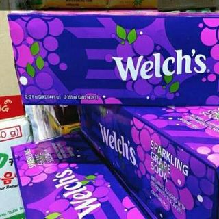 NƯỚC NGỌT CÓ GA WELCHS HƯƠNG NHO THÙNG 12 LON CỦA MỸ