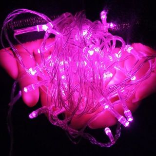 Dây led trang trí noel không chớp 8m- Tím/Hồng
