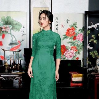 áo dài truyền thống gấm cao cấp