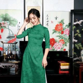 áo dài truyền thống gấm cao cấp