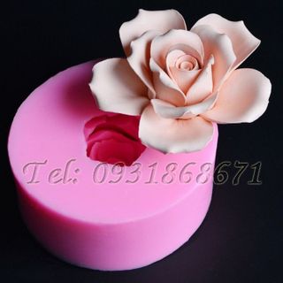 Khuôn rau câu silicon hoa hồng cánh tim – Mã số 212 - Size lớn