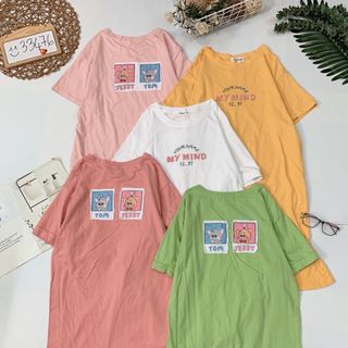 Đầm thun hình cute Form suông suông viền bèo đuôi cá xinh xắn