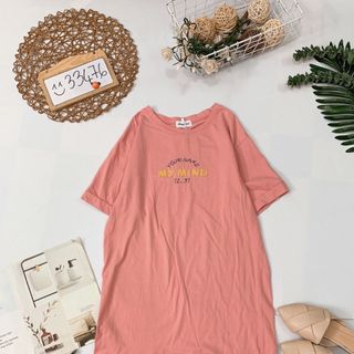 Đầm thun hình cute Form suông suông viền bèo đuôi cá xinh xắn
