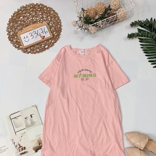 Đầm thun hình cute Form suông suông viền bèo đuôi cá xinh xắn