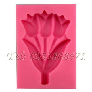 Khuôn rau câu silicon 3 hoa tulip - Mã số 201