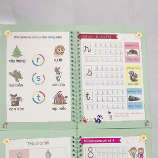 SET 3 CUỐN VỞ TẬP VIẾT TỰ XÓA DÙNG ĐI DÙNG LẠI NHIỀU LẦN VỞ CHO TRẺ EM TỪ 3-6 TUỔI