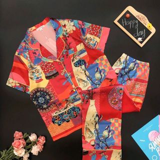 Bộ tay lỡ quần dài lụa quảng châu