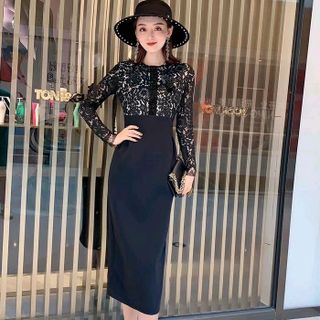 đầm thiết kế phối ren lụa