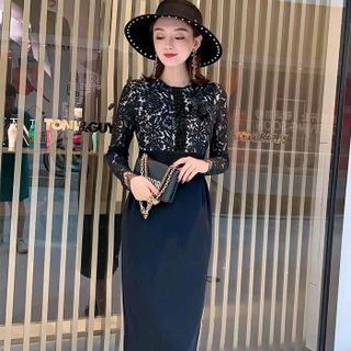 đầm thiết kế phối ren lụa