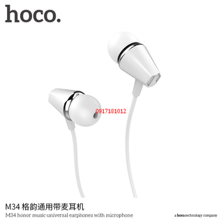 TAI NGHE NHỰA TPE JACK 3.5MM CÓ MIC HOCO M34 - DÀI 12M giá sỉ