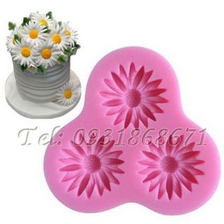 Khuôn rau câu silicon 3 hoa cúc - Mã số 13
