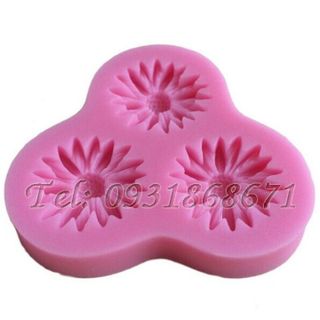 Khuôn rau câu silicon 3 hoa cúc - Mã số 13