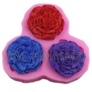 Khuôn rau câu silicon 3 hoa cẩm chướng - Mã số 63