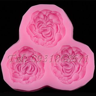 Khuôn rau câu silicon 3 hoa cẩm chướng - Mã số 63