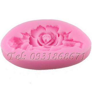 Khuôn rau câu silicon hoa hồng kèm nụ - Mã số 71
