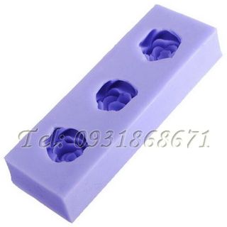 Khuôn rau câu silicon 3 hoa hồng - Mã số 41
