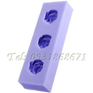 Khuôn rau câu silicon 3 hoa hồng - Mã số 41