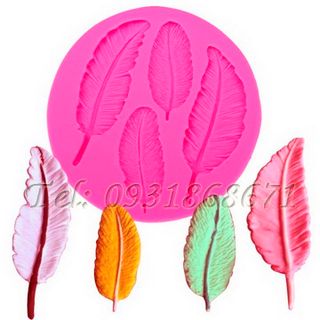Khuôn rau câu silicon 4 lông chim - Mã số 30